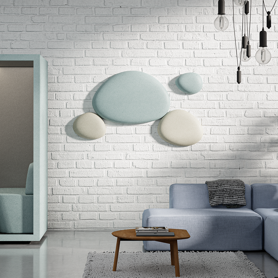 Folio Pebble - Acoustic Ceiling Panels SetTeal / Beige