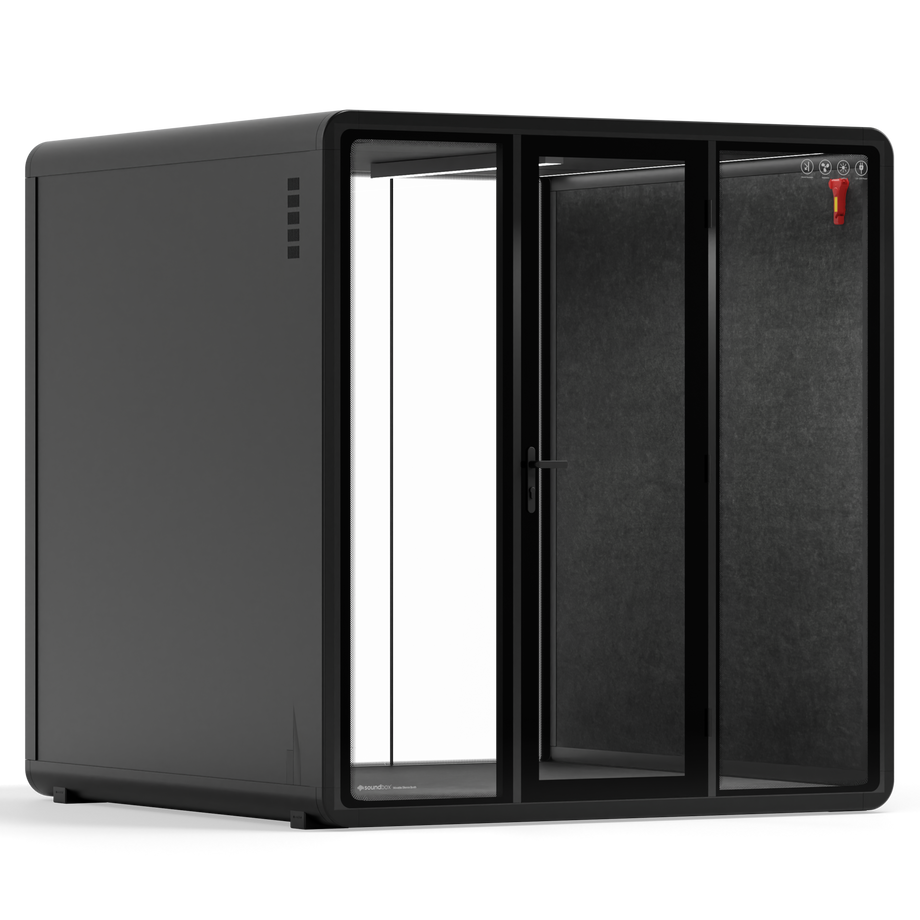 Quell+ - 6 Person Meeting BoothBlack / Dark Grey / No Furniture