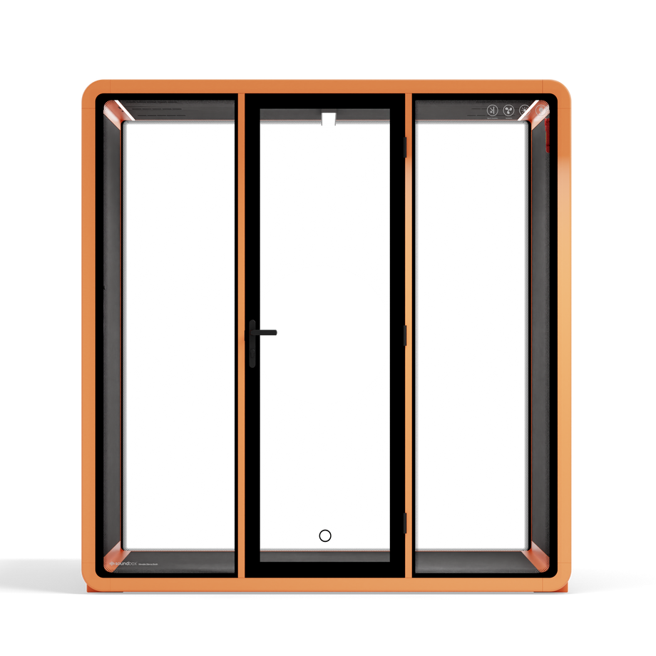 Quell+ - 6 Person Meeting BoothOrange / Dark Grey / No Furniture