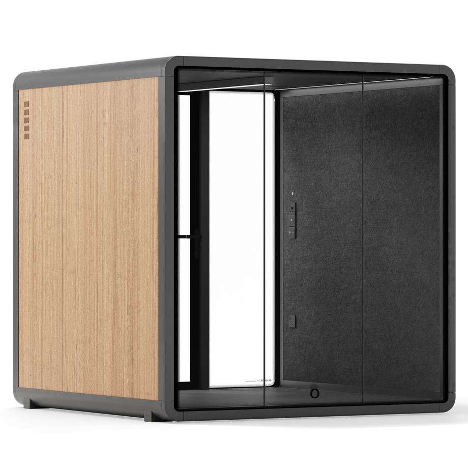 Quell+ - 6 Person Meeting BoothWooden / Dark Grey / No Furniture