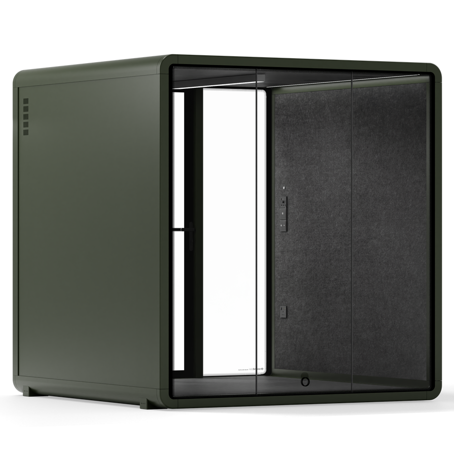 Quell+ - 6 Person Meeting BoothDark Green / Dark Grey / No Furniture