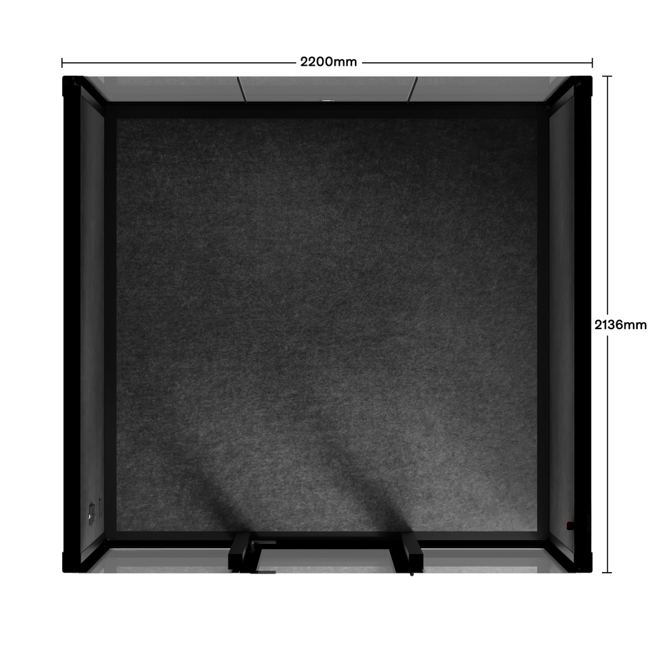 Quell+ - 6 Person Meeting BoothBlack / Dark Grey / No Furniture