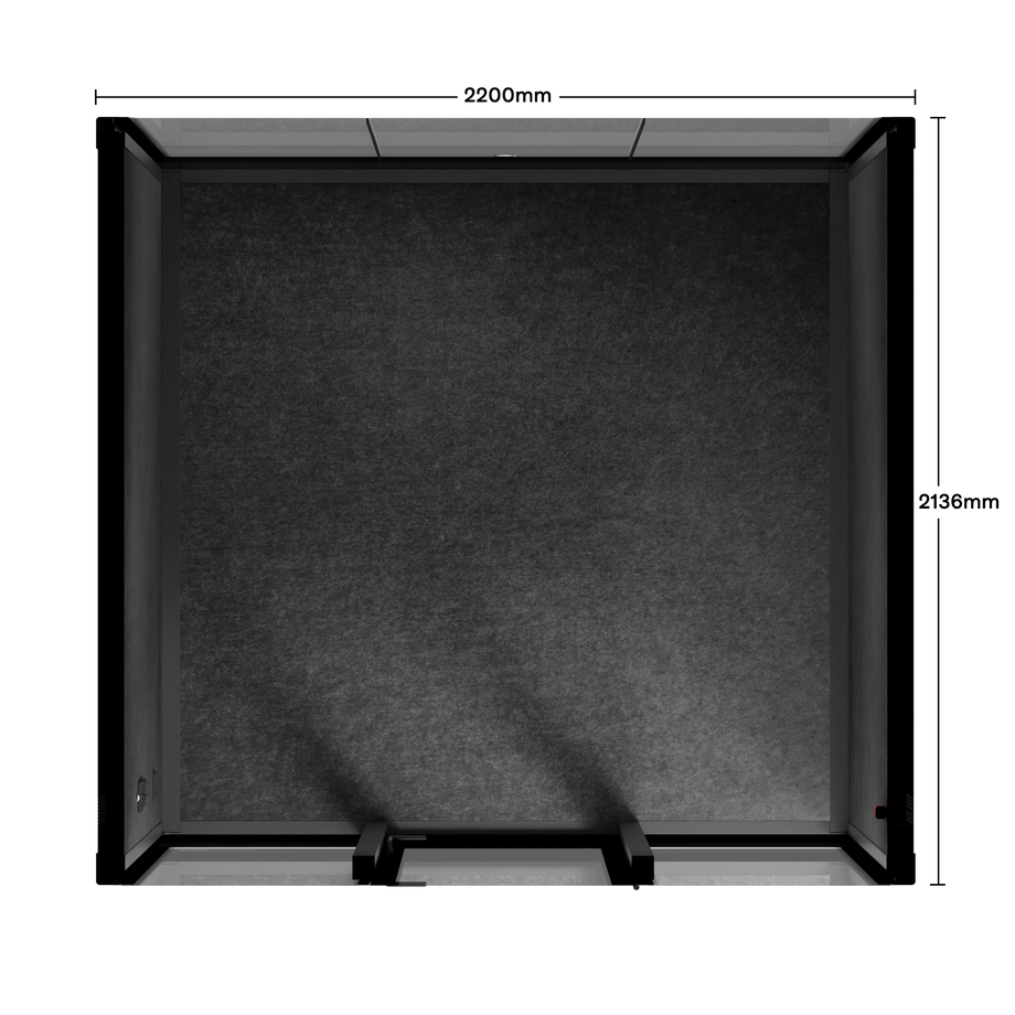 Quell+ - 6 Person Meeting BoothWooden / Dark Grey / No Furniture