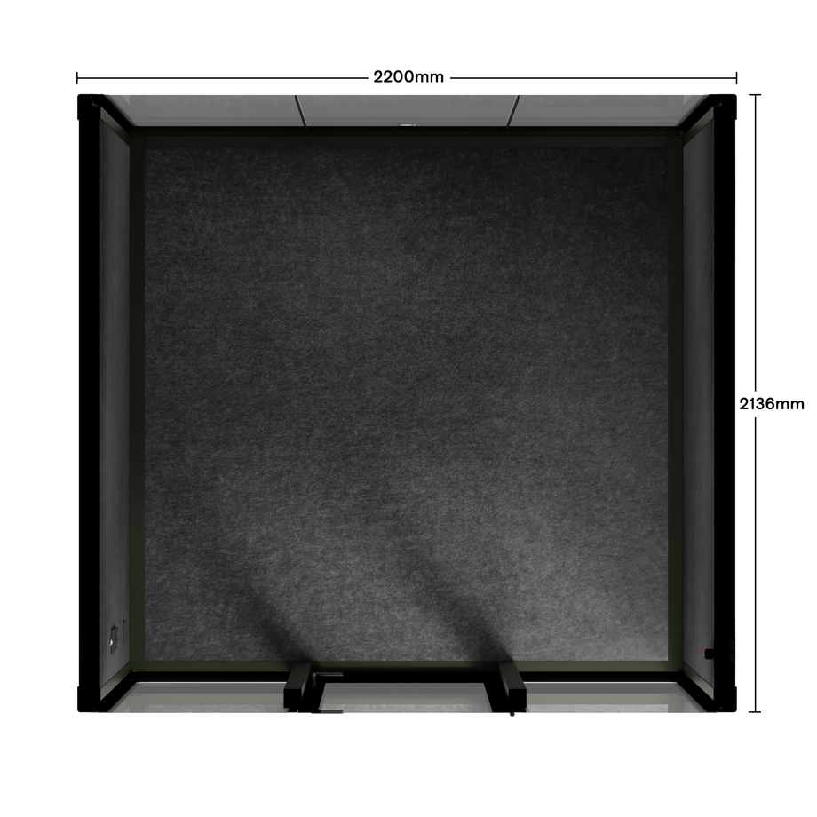 Quell+ - 6 Person Meeting BoothDark Green / Dark Grey / No Furniture
