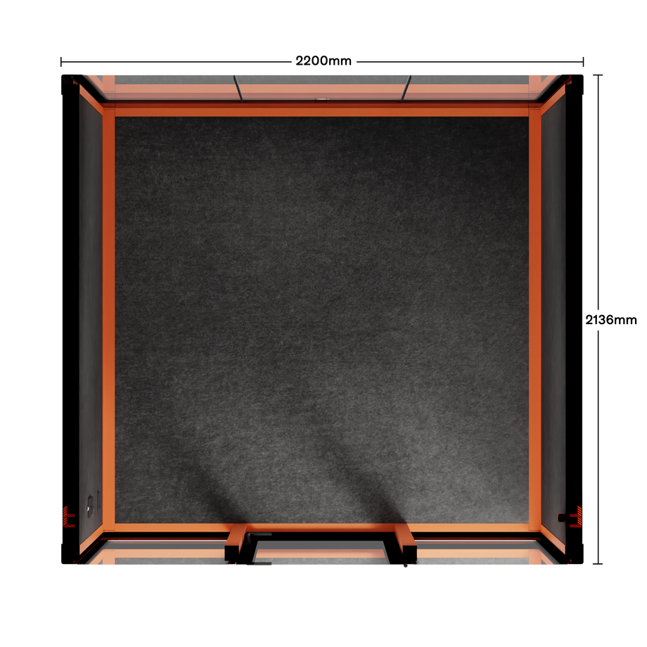 Quell+ - 6 Person Meeting BoothOrange / Dark Grey / No Furniture