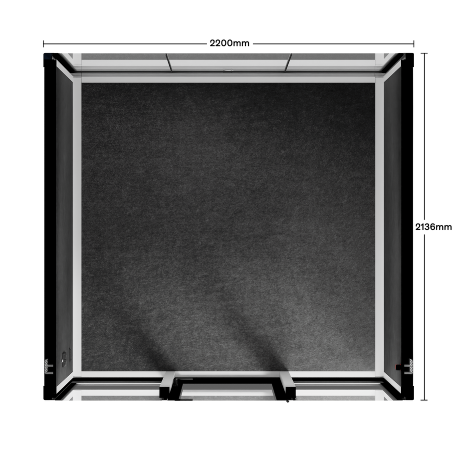 Quell+ - 6 Person Meeting BoothWhite / Dark Grey / No Furniture