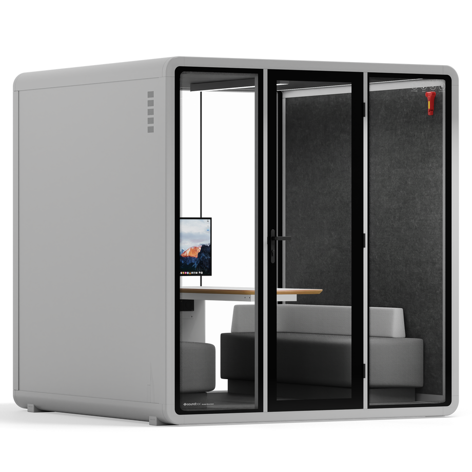 Quell+ - 6 Person Meeting BoothLight Grey / Dark Grey / Furniture Set 1
