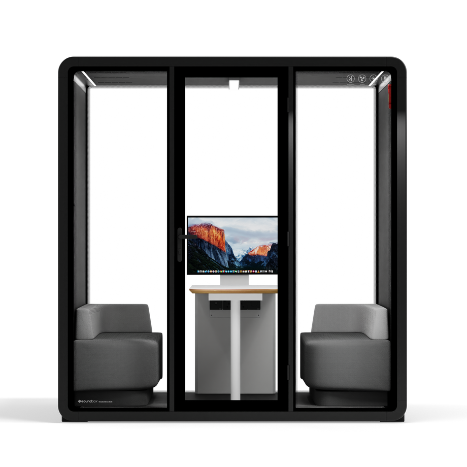 Quell+ - 6 Person Meeting BoothBlack / Dark Grey / Furniture Set 1