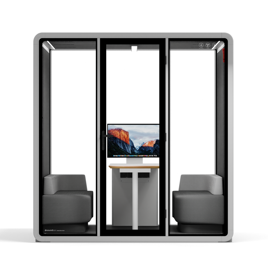 Quell+ - 6 Person Meeting BoothLight Grey / Dark Grey / Furniture Set 1