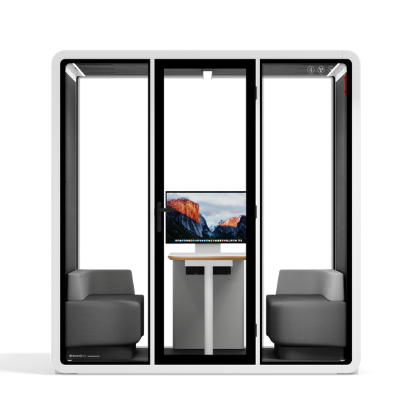 Quell+ - 6 Person Meeting BoothWhite / Dark Grey / Furniture Set 1