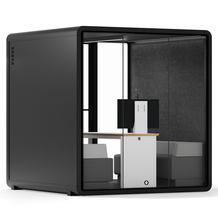 Quell+ - 6 Person Meeting BoothBlack / Dark Grey / Furniture Set 1