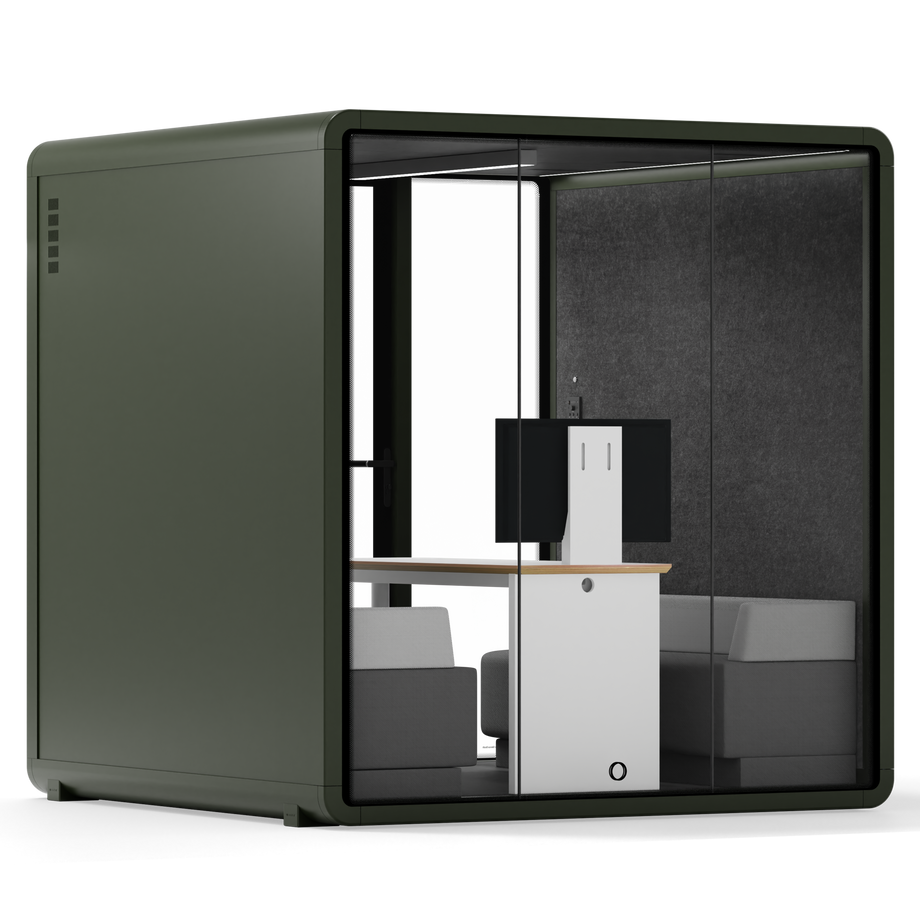 Quell+ - 6 Person Meeting BoothDark Green / Dark Grey / Furniture Set 1