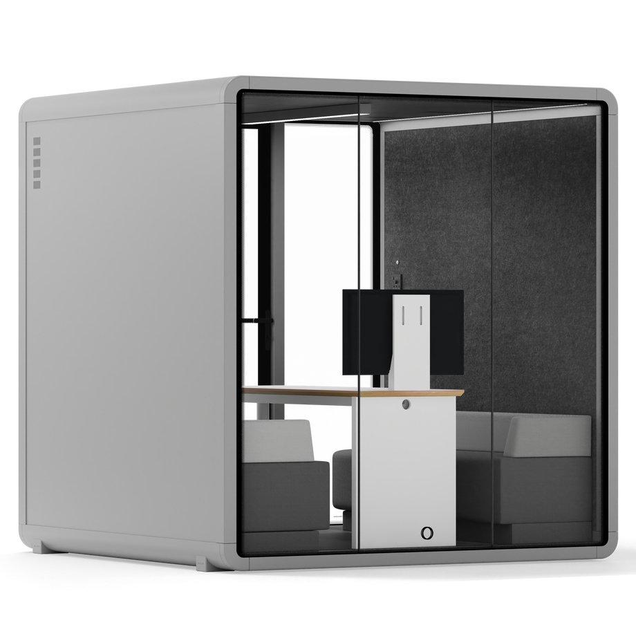 Quell+ - 6 Person Meeting BoothLight Grey / Dark Grey / Furniture Set 1