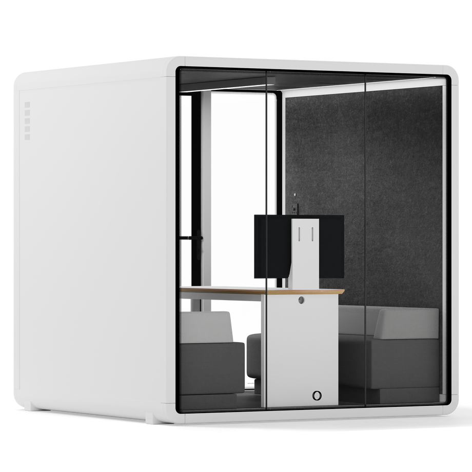 Quell+ - 6 Person Meeting BoothWhite / Dark Grey / Furniture Set 1