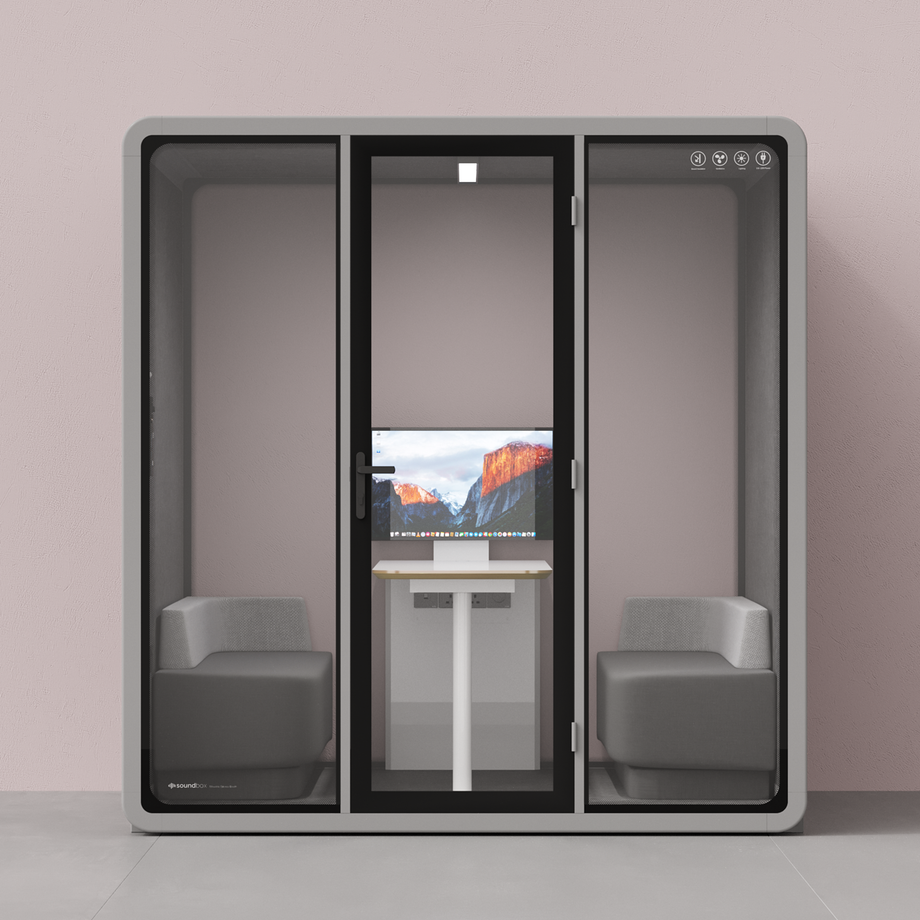 Quell+ - 6 Person Meeting BoothLight Grey / Dark Grey / Furniture Set 1