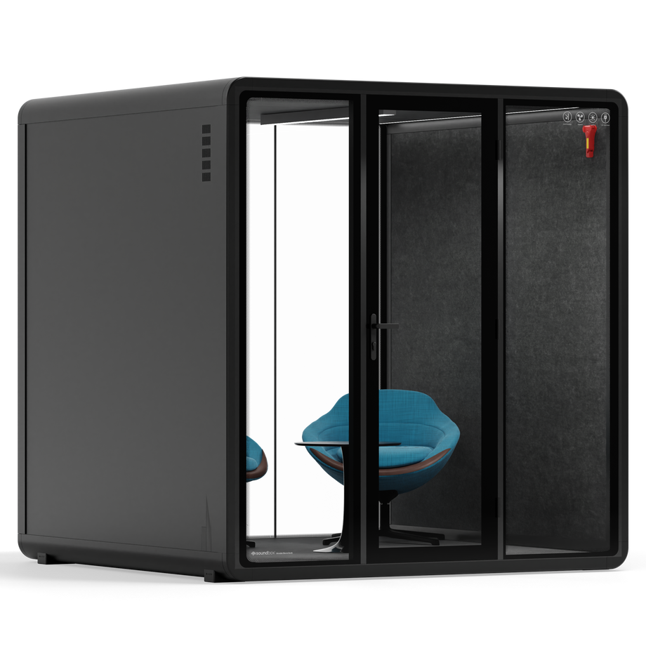 Quell+ - 6 Person Meeting BoothBlack / Dark Grey / Furniture Set 2