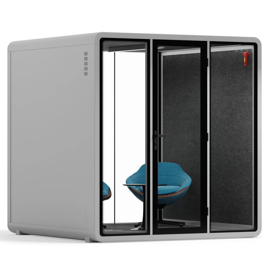 Quell+ - 6 Person Meeting BoothLight Grey / Dark Grey / Furniture Set 2