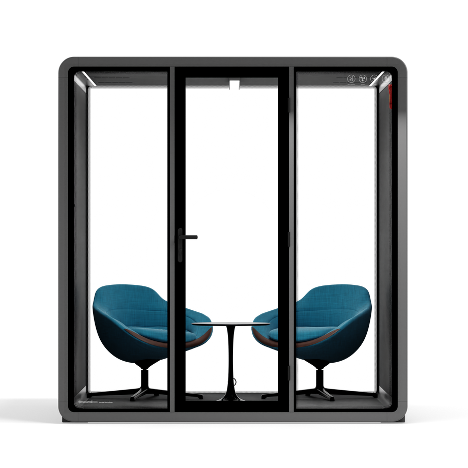 Quell+ - 6 Person Meeting BoothWooden / Dark Grey / Furniture Set 2