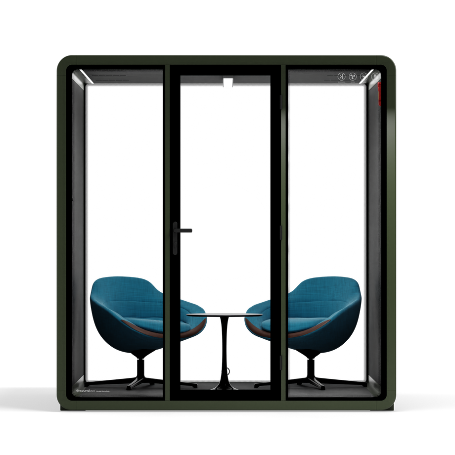 Quell+ - 6 Person Meeting BoothDark Green / Dark Grey / Furniture Set 2
