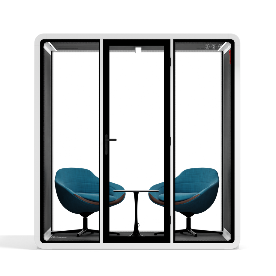 Quell+ - 6 Person Meeting BoothWhite / Dark Grey / Furniture Set 2