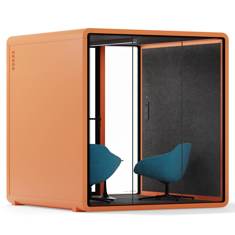Quell+ - 6 Person Meeting BoothOrange / Dark Grey / Furniture Set 2