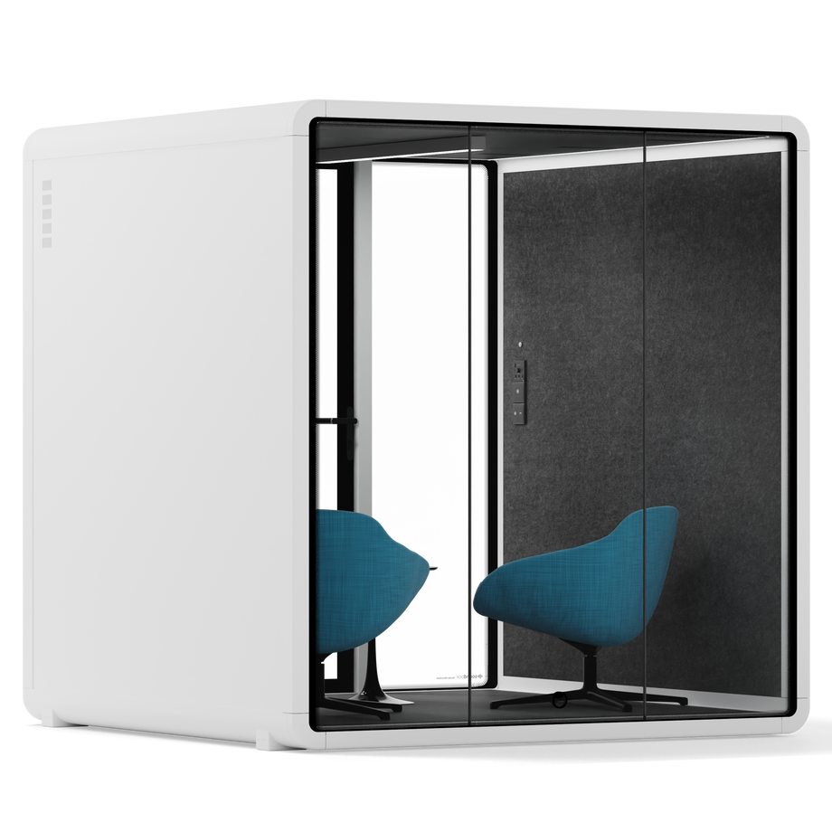 Quell+ - 6 Person Meeting BoothWhite / Dark Grey / Furniture Set 2