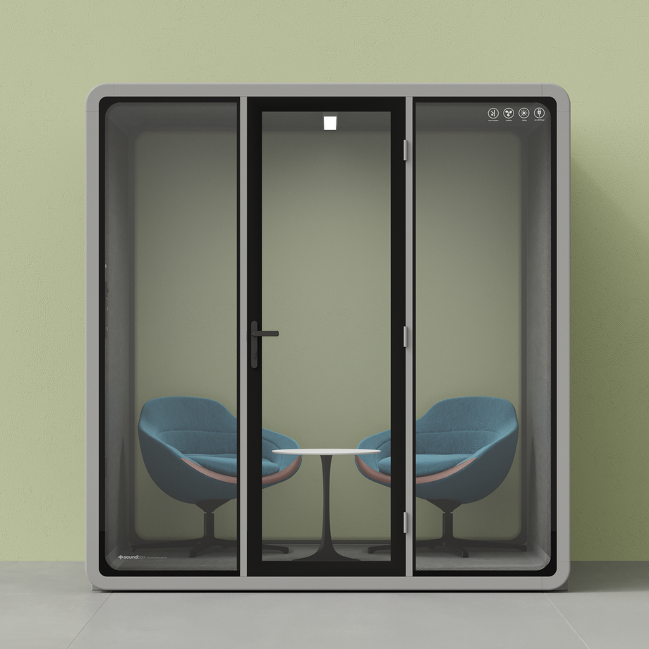 Quell+ - 6 Person Meeting BoothLight Grey / Dark Grey / Furniture Set 2