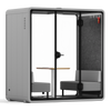 Pebble Grey Quell Demi 2-4 Person Meeting Booth by Soundbox Store – soundproof office pod with acoustic panels for privacy