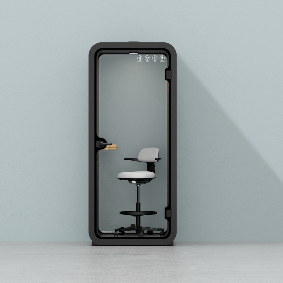 Office Pod Quell AcousticCharcoal / With Furniture / Dark Grey