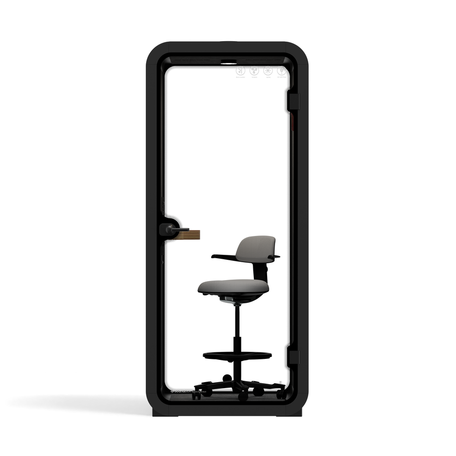 Office Pod Quell AcousticCharcoal / With Furniture / Dark Grey