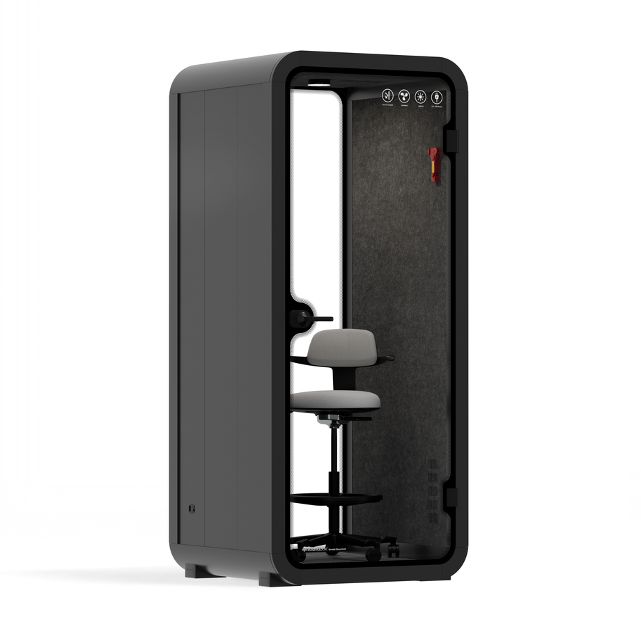 Office Pod Quell AcousticCharcoal / With Furniture / Dark Grey