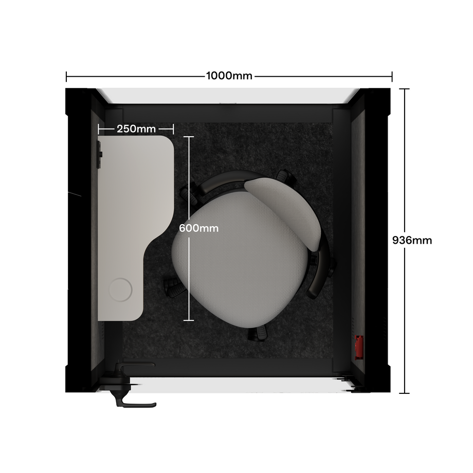 Office Pod Quell AcousticCharcoal / With Furniture / Dark Grey