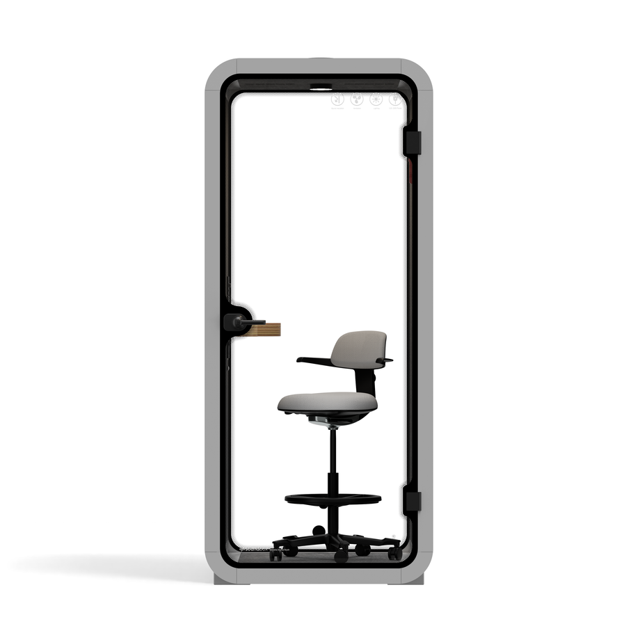 Office Pod Quell AcousticLight Grey / With Furniture / Dark Grey