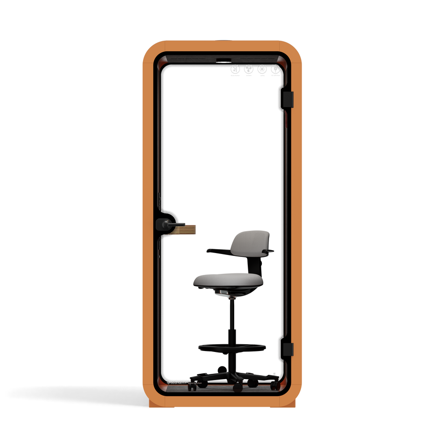 Office Pod Quell AcousticOrange / With Furniture / Dark Grey
