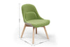 A Bloom Beech Wood Office Chair with dimensions indicated on a white background. The dimensions are width 550mm, depth 620mm, height 820mm and seat height 450mm.