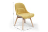 A Bloom Beech Wood Office Chair with dimensions indicated on a white background. The dimensions are width 550mm, depth 620mm, height 820mm and seat height 450mm.