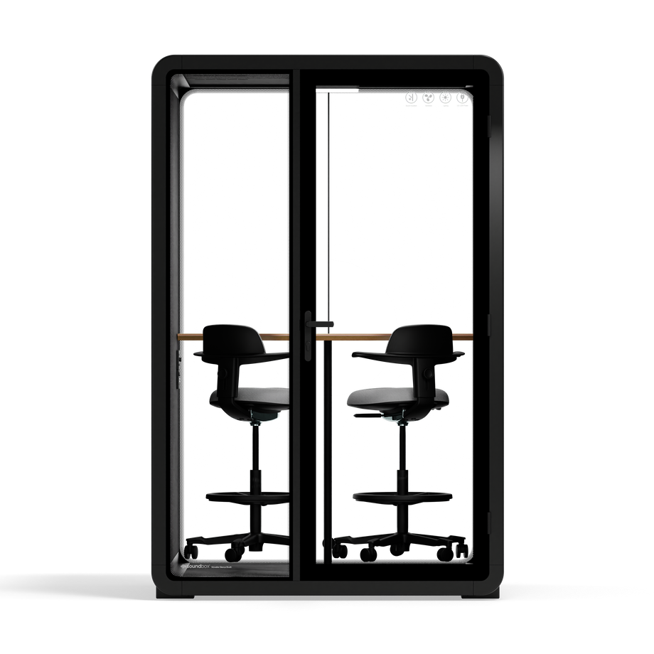 Quell+ - 2 Person PodBlack / Dark Gray / Dual Zoom Room + Device Shelf + 2 Barstools