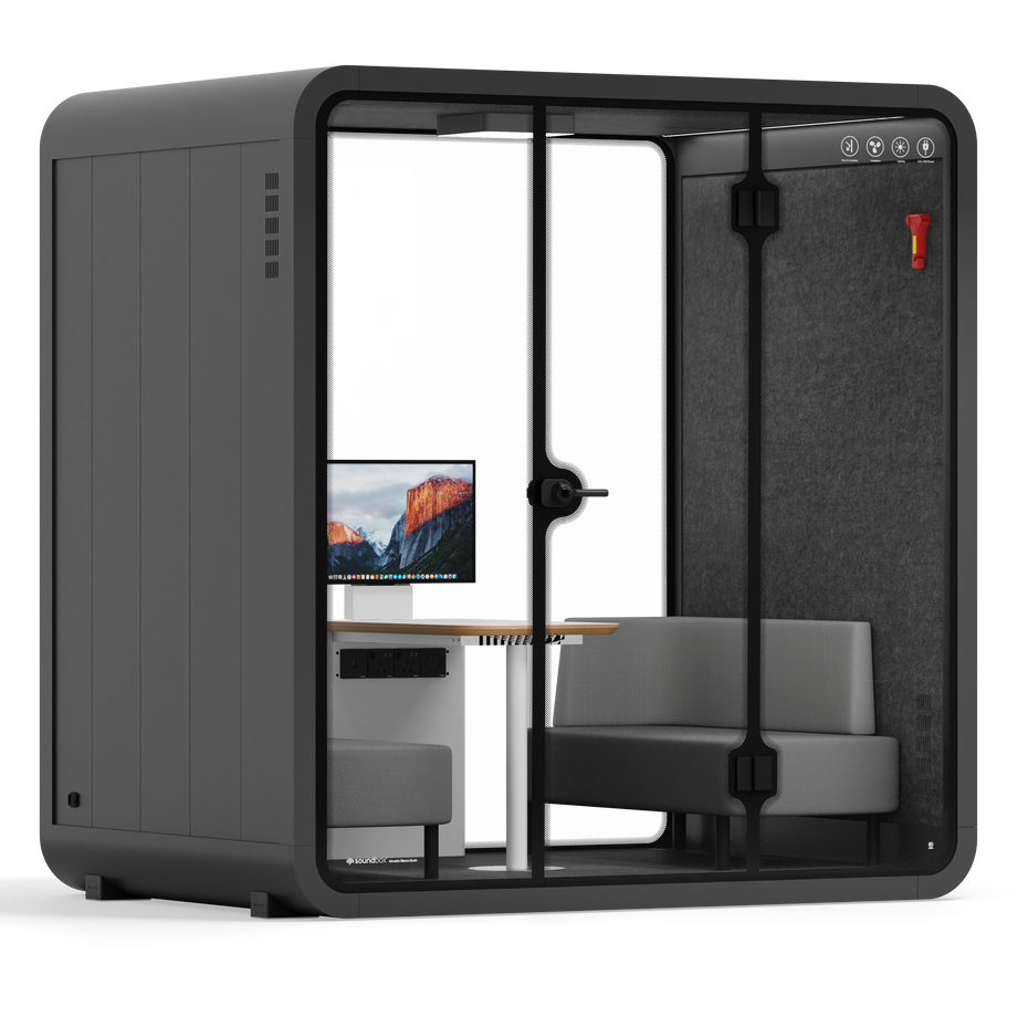 Quell - 4 Person Meeting BoothCharcoal / Dark Grey / Delux