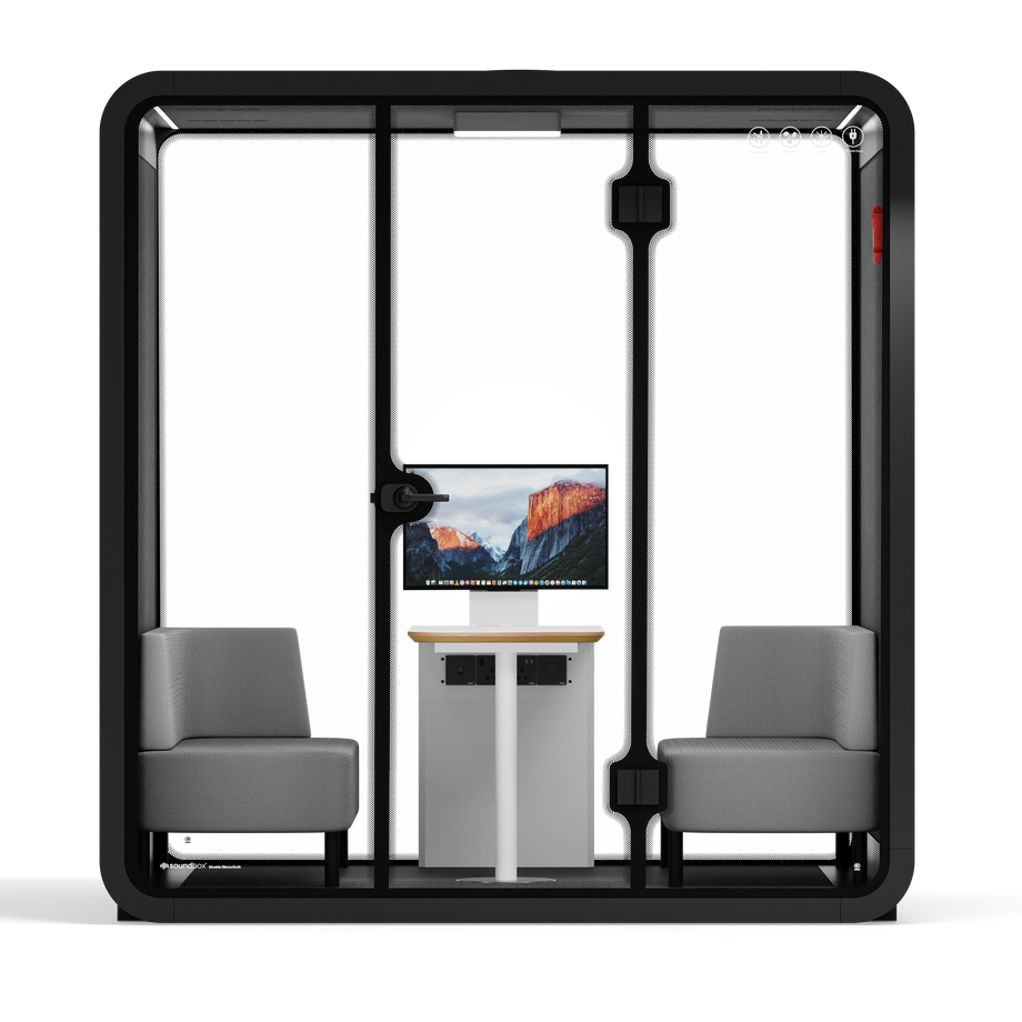 Quell - 4 Person Meeting BoothCharcoal / Dark Grey / Delux