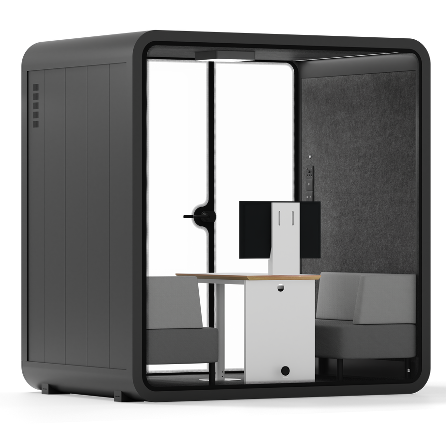 Quell - 4 Person Meeting BoothCharcoal / Dark Grey / Delux