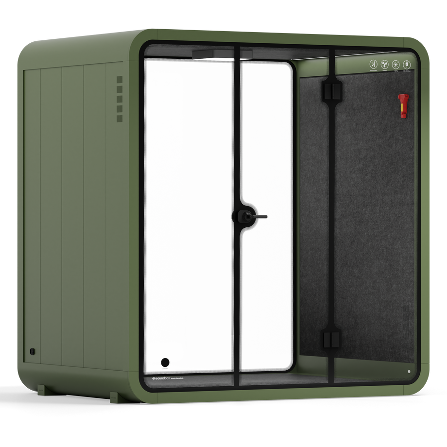 Quell - 4 Person Meeting BoothGreen / Dark Grey / No Furniture