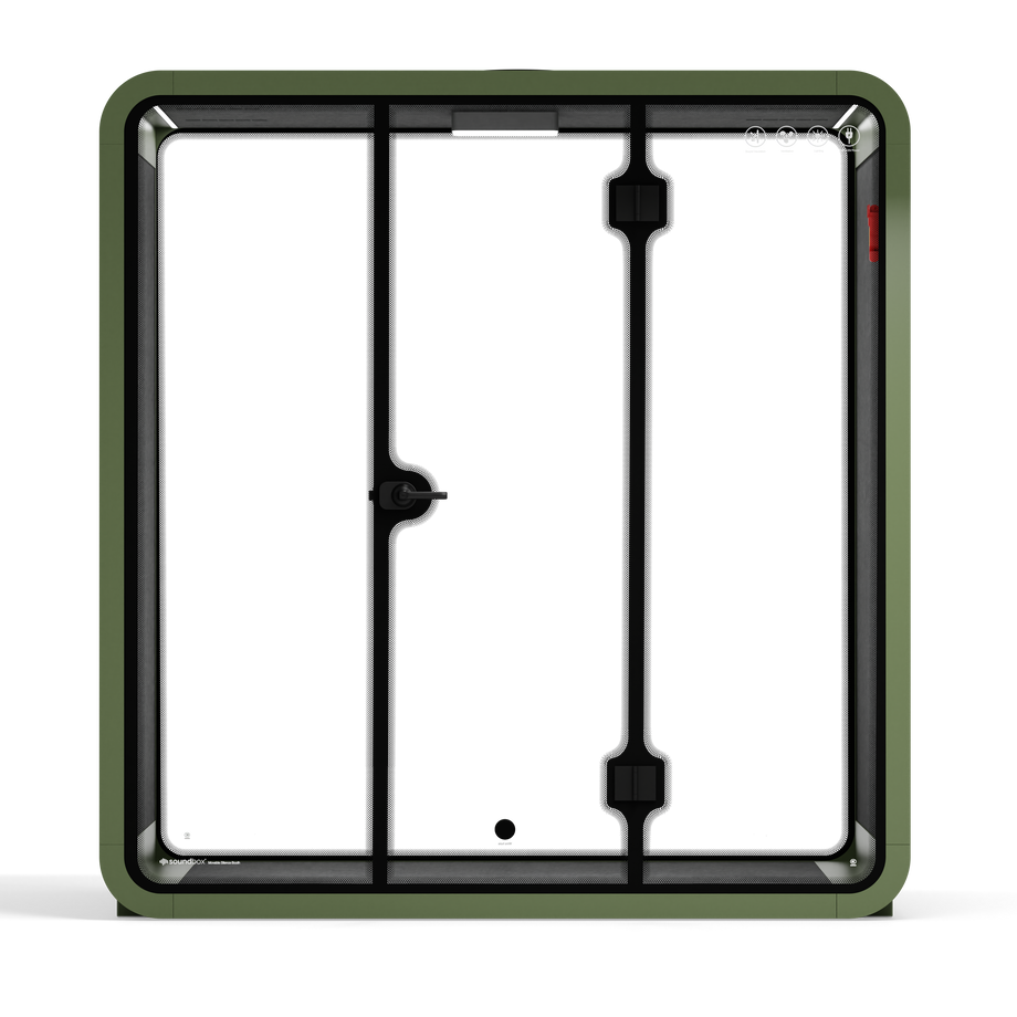 Quell - 4 Person Meeting BoothGreen / Dark Grey / No Furniture