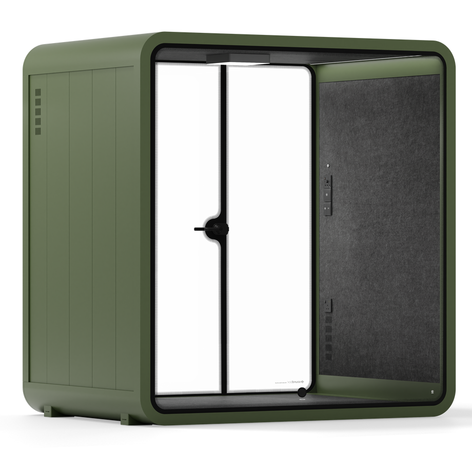 Quell - 4 Person Meeting BoothGreen / Dark Grey / No Furniture