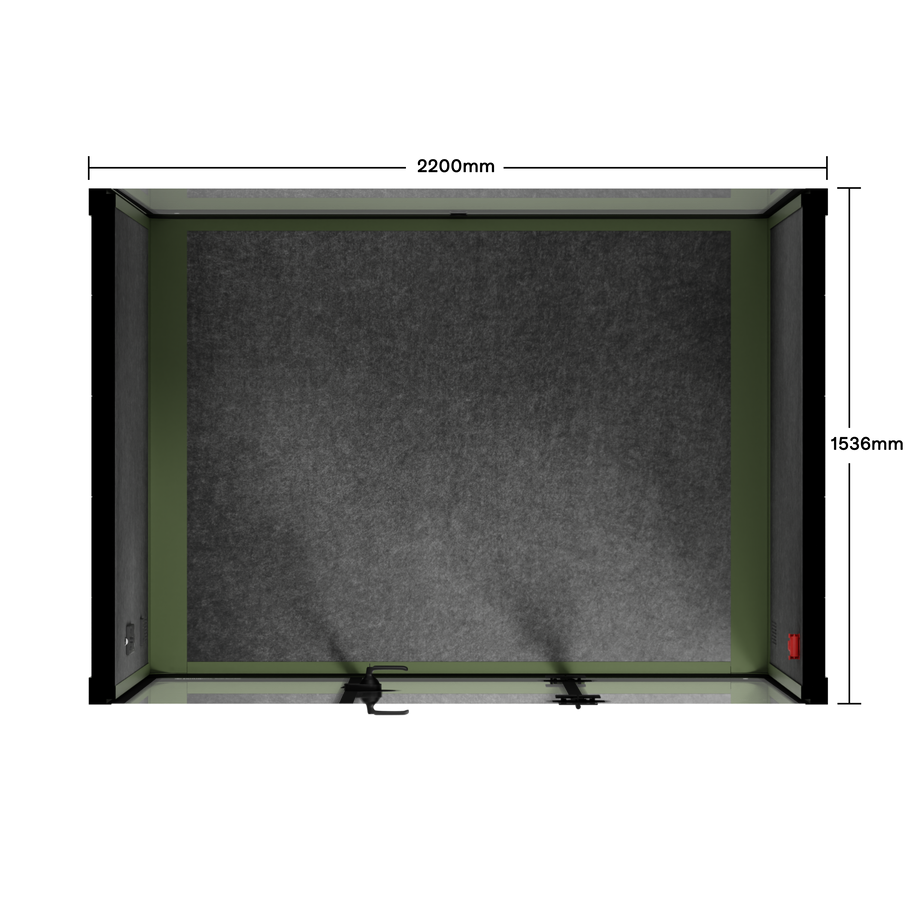 Quell - 4 Person Meeting BoothGreen / Dark Grey / No Furniture