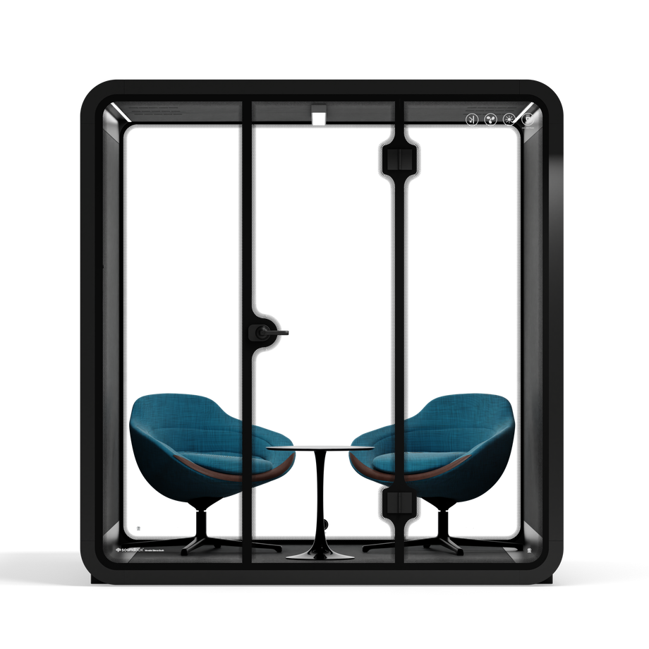 Meeting Booth Quell - 6 PersonBlack / Dark Grey / Furniture Set 2