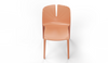 Emi Stackable Office Seating in coral on a white background, featuring a PP and 25% fibreglass moulded frame; a modern, durable, and space-efficient stackable office chair designed for ergonomic workplace, training room, and collaborative seating.