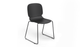 Aarhus Bistro Glide Stackable Chair by Quell Design – sculptural modern chair in black moulded polypropylene shell and sleek electrostatic powder-coated steel frame. The ergonomic, contoured seat offers comfort while its stackable design makes it perfect for dynamic office, café or communal spaces.