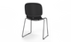Aarhus Bistro Glide Stackable Chair by Quell Design – sculptural modern chair in black moulded polypropylene shell and sleek electrostatic powder-coated steel frame. The ergonomic, contoured seat offers comfort while its stackable design makes it perfect for dynamic office, café or communal spaces.