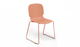 Aarhus Bistro Glide Stackable Chair by Quell Design – sculptural modern chair in coral moulded polypropylene shell and sleek electrostatic powder-coated steel frame. The ergonomic, contoured seat offers comfort while its stackable design makes it perfect for dynamic office, café or communal spaces.