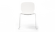 Aarhus Bistro Glide Stackable Chair by Quell Design – sculptural modern chair in white moulded polypropylene shell and sleek electrostatic powder-coated steel frame. The ergonomic, contoured seat offers comfort while its stackable design makes it perfect for dynamic office, café or communal spaces.